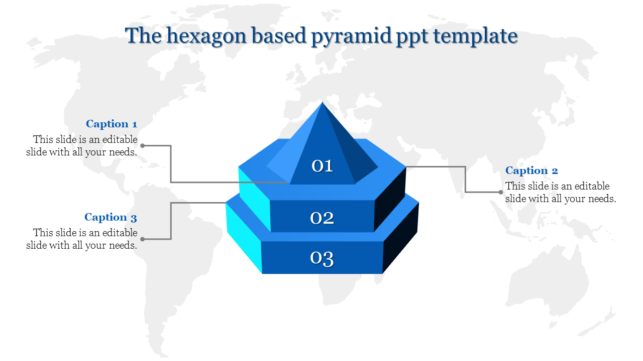 pyramid ppt template-The hexagon based pyramid ppt template-3-Blue